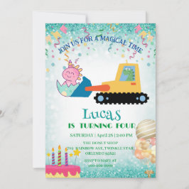 Funny Dinosaurier Traktor Geburtstagspartei DIY Na Feiertagskarte