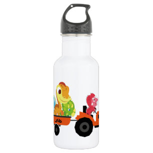 Funny Dinosaurier Traktor Jungs Schule Geburtstags Edelstahlflasche