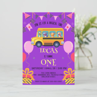 Funny Dinosaurier zurück zum Schulbus Junge Geburt Save The Date