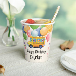 Funny dinosaurier Zurück zur Schule Bus Ballon Geb Pappbecher