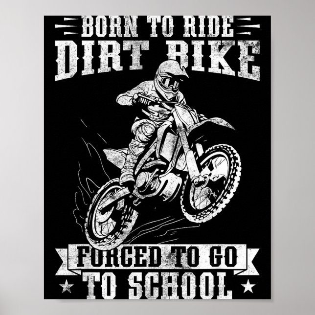 Funny Dirt Bike Art For Boys Girls Motocross Dirt  Poster (Vorne)