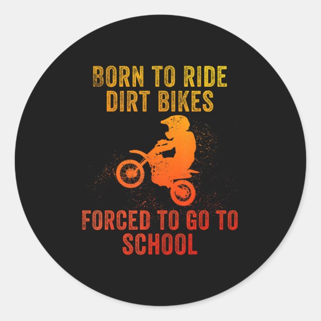 Funny Dirt Bike Art For Boys Girls Motocross Dirt  Runder Aufkleber (Vorderseite)