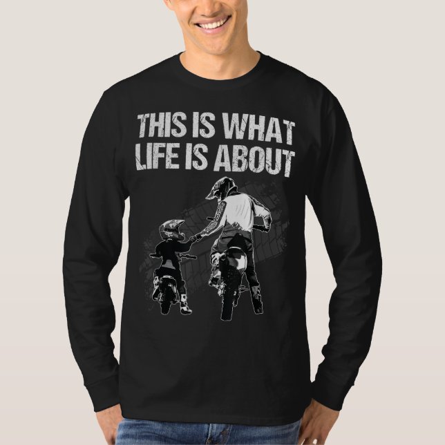 Funny Dirt Bike Kunst für Männer Vater Kinder Moto T-Shirt (Vorderseite)