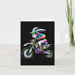 Funny Dirt Bike Player Bunny Kids Womens Men Easte Karte