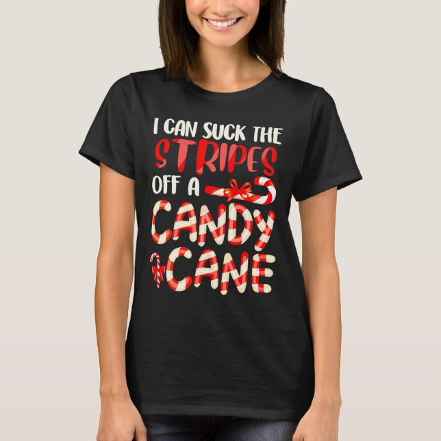 Funny Dirty Candy Cane Christmas Hilarious Santa H T-Shirt (Vorderseite)