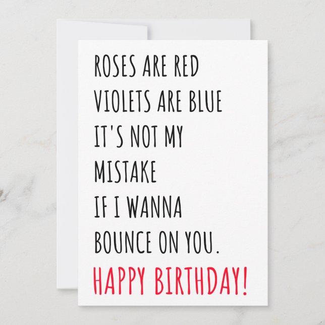 Funny Dirty Happy Birthday Card for Him Einladung (Vorderseite)