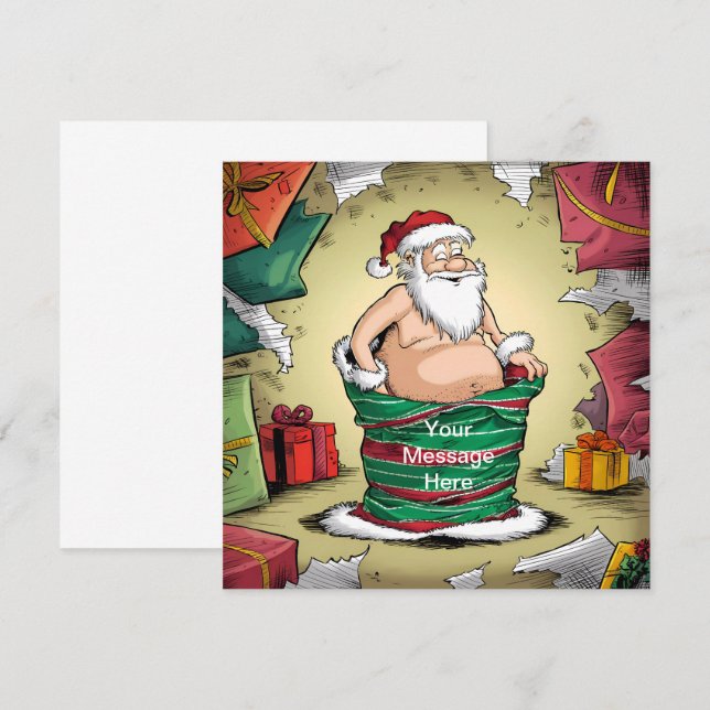 Funny Dirty Santa Christmas Collection Einladung (Vorne/Hinten)