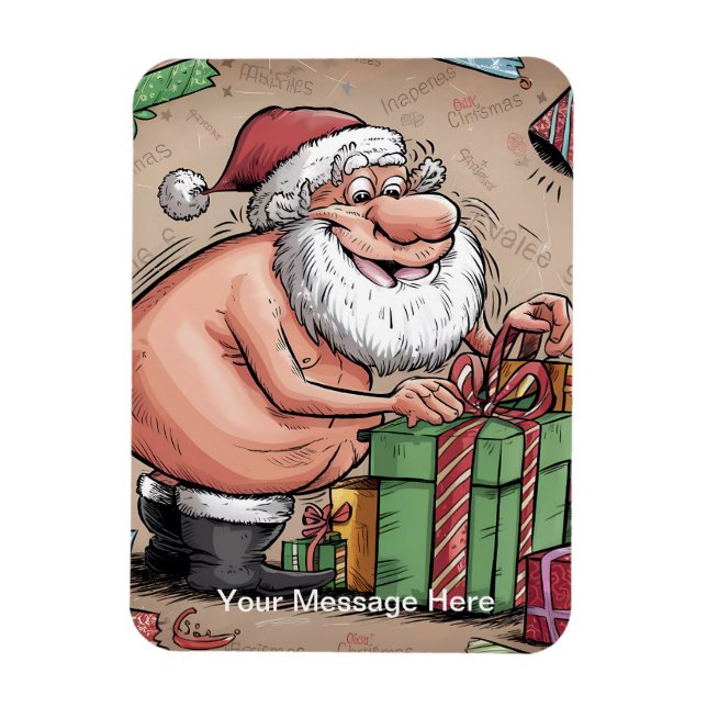 Funny Dirty Santa Christmas Collection Magnet (Vertikal)