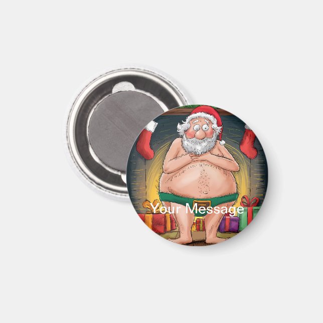 Funny Dirty Santa Christmas Collection Magnet (Vorderseite/Rückseite)