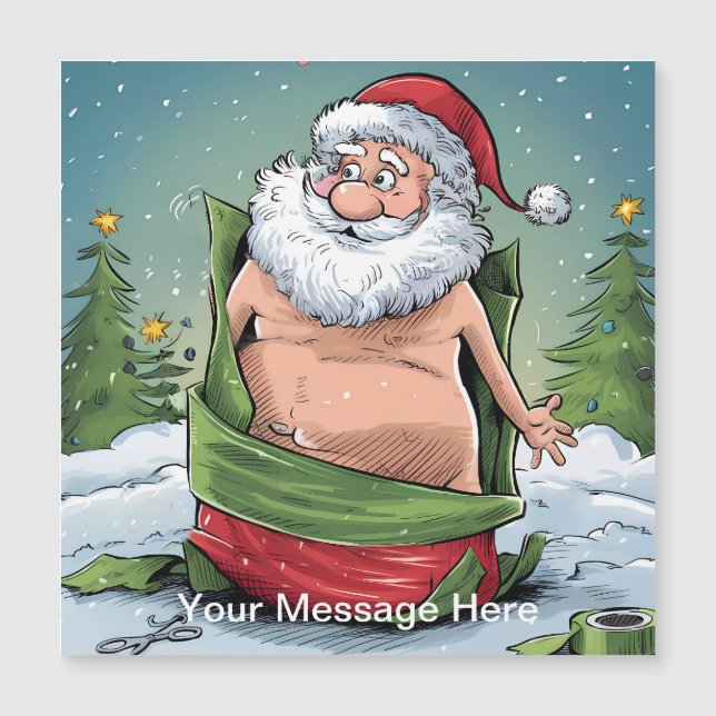 Funny Dirty Santa Christmas Collection Magnetkarte (Vorderseite)