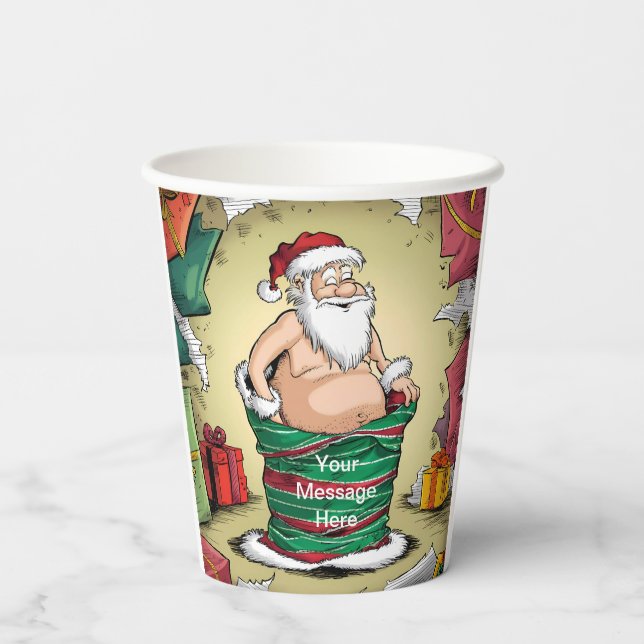 Funny Dirty Santa Christmas Collection Pappbecher (Rückseite)