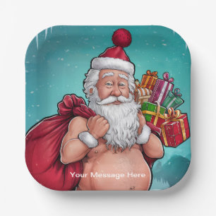 Funny Dirty Santa Christmas Collection Pappteller