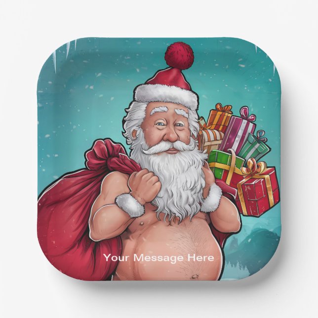 Funny Dirty Santa Christmas Collection Pappteller (Vorderseite)