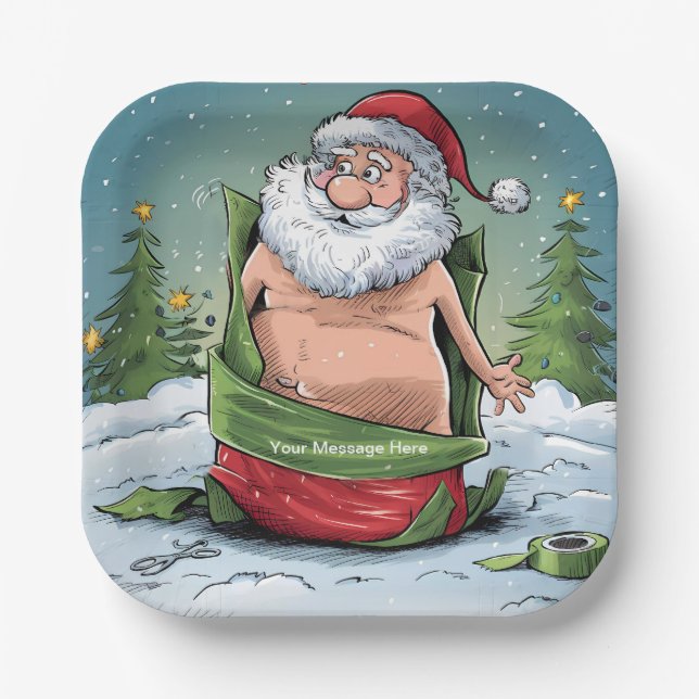 Funny Dirty Santa Christmas Collection Pappteller (Vorderseite)