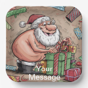Funny Dirty Santa Christmas Collection Pappteller