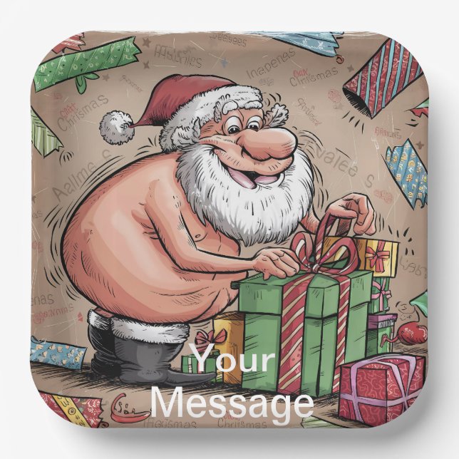 Funny Dirty Santa Christmas Collection Pappteller (Vorderseite)