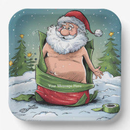 Funny Dirty Santa Christmas Collection Pappteller