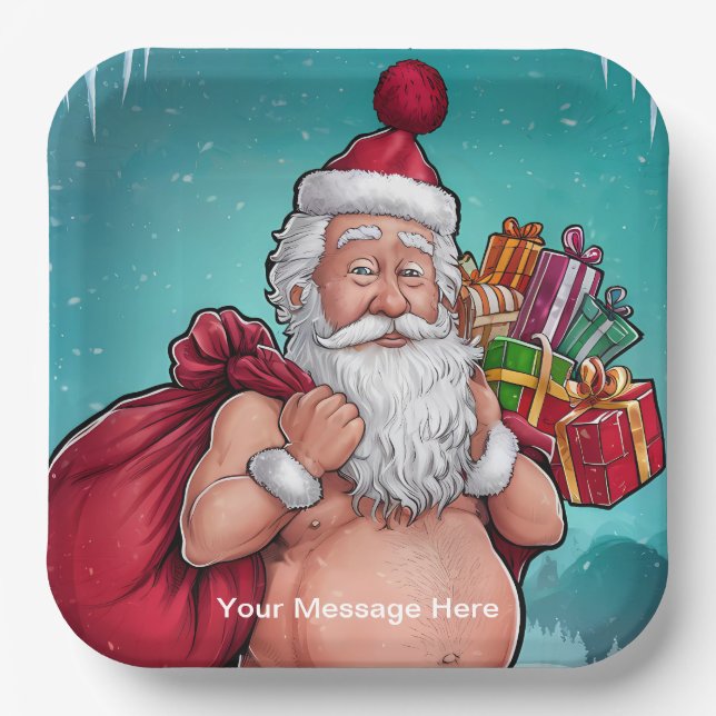 Funny Dirty Santa Christmas Collection Pappteller (Vorderseite)