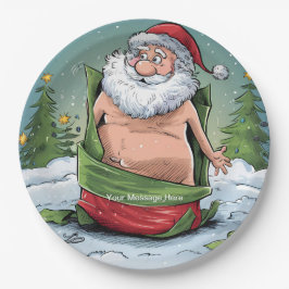 Funny Dirty Santa Christmas Collection Pappteller