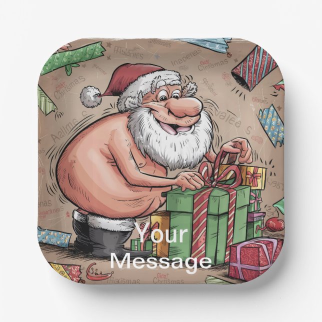 Funny Dirty Santa Christmas Collection Pappteller (Vorderseite)