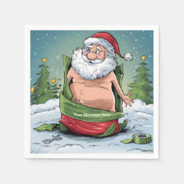 Funny Dirty Santa Christmas Collection Serviette