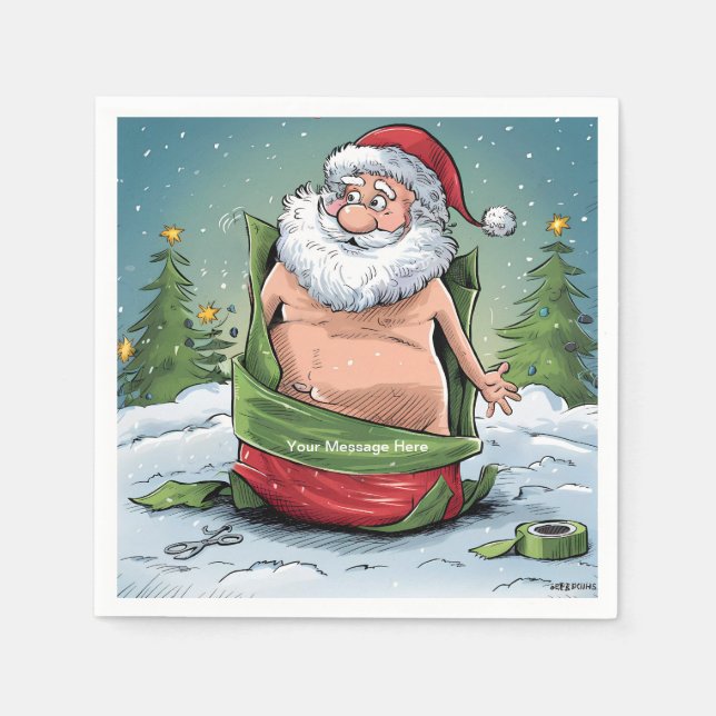 Funny Dirty Santa Christmas Collection Serviette (Vorderseite)