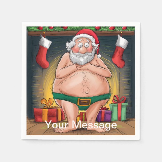 Funny Dirty Santa Christmas Collection Serviette (Vorderseite)