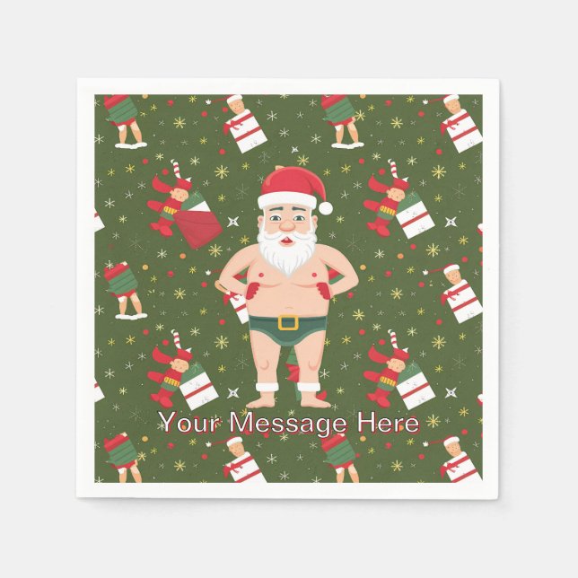 Funny Dirty Weihnachtsauflistungspapier Serviette (Vorderseite)