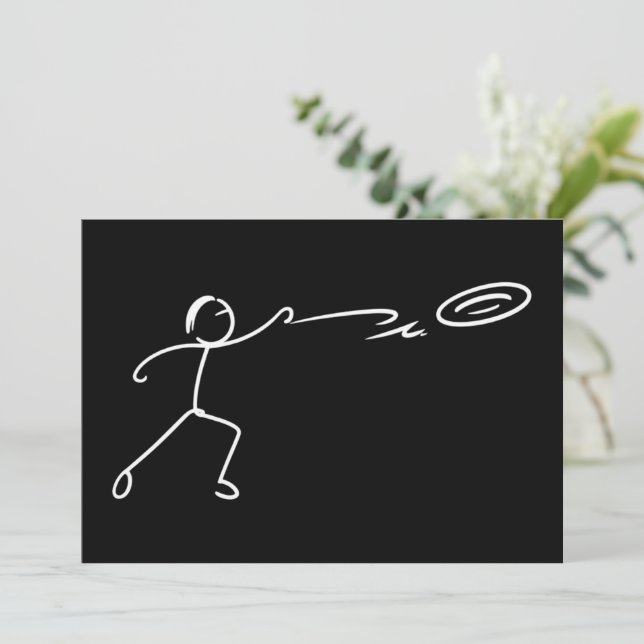 Funny Disc Golf Art Stickman Disc Golf Lover Einladung (Stehend Vorderseite)