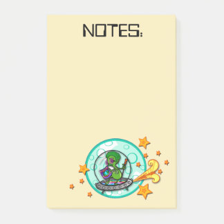 FUNNY DISCO ALIEN GRAPHIC VERTICAL POST-IT NOTEPAD KLEBEZETTEL
