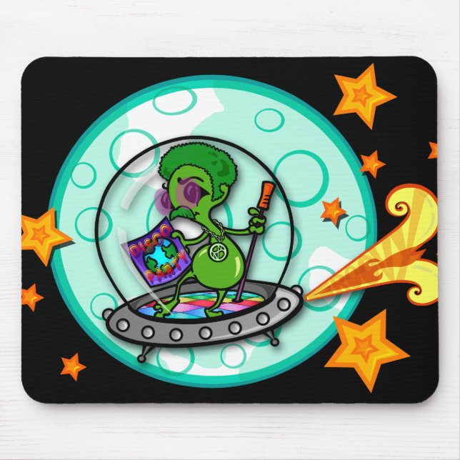 FUNNY DISCO ALIEN MOUSE PAD MOUSEPAD (Vorne)