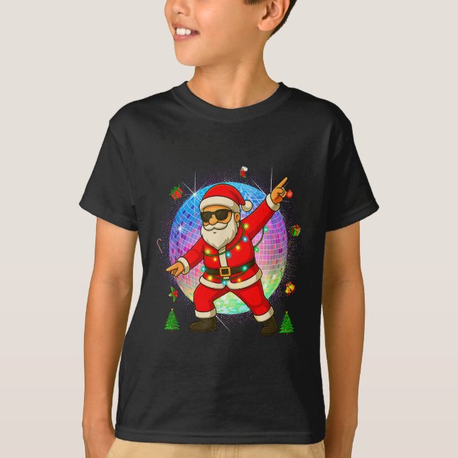 Funny Disco Santa Xmas Lights Girls Boys Kids Chri T-Shirt (Vorderseite)