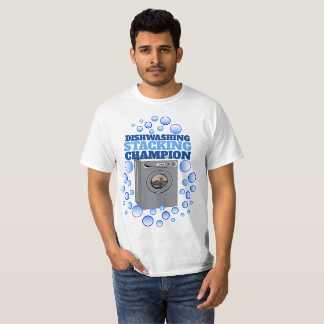 Funny Dishwash Champion T-Shirt (Vorne ganz)