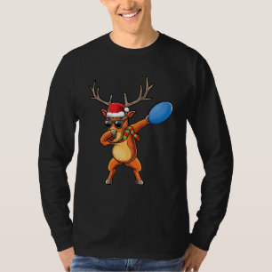 Funny Disk Golf Dabbing Rentierfisch Weihnachten X T-Shirt