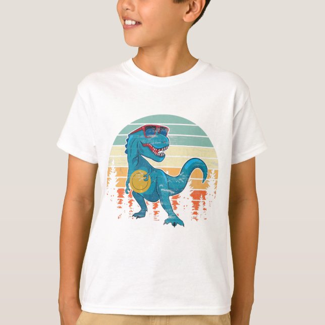 Funny Disk Golf Geschenk Dinosaur Disc Golf Player T-Shirt (Vorderseite)