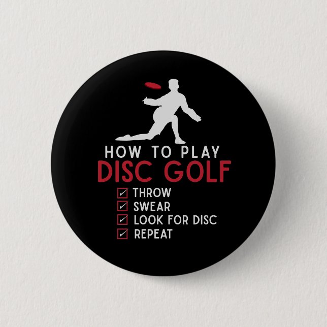 Funny Disk Golf Instruction Frisbee Disk Golfing Button (Vorderseite)