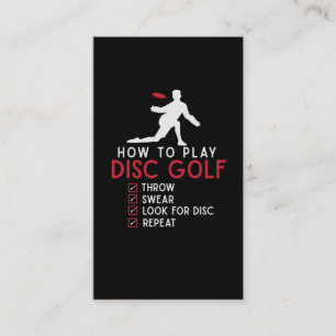 Funny Disk Golf Instruction Frisbee Disk Golfing Visitenkarte