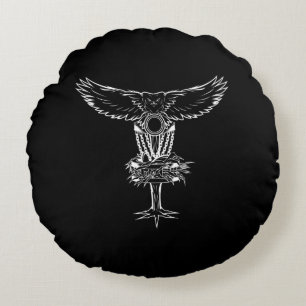 Funny Disk Golf Owl Holzkörbe Kettenschutz Rundes Kissen