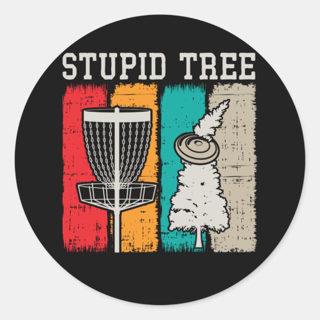 Funny Disk Golf Player Sport Frisbee Disc Golfing Runder Aufkleber (Vorderseite)