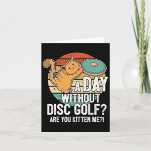 Funny Disk Golf Player Sprichwort I Cat with Disk Karte