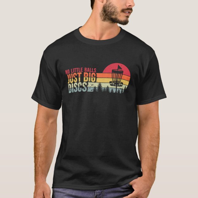 Funny Disk Golf, Retro Sunset Keine kleinen Balls  T-Shirt (Vorderseite)