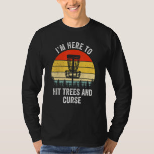 Funny Disk Golf Retro trifft Bäume und kurzes Disk T-Shirt