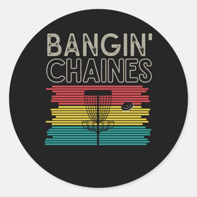 Funny Disk Golfing Sport Frisbee Disk Golf Player Runder Aufkleber (Vorderseite)