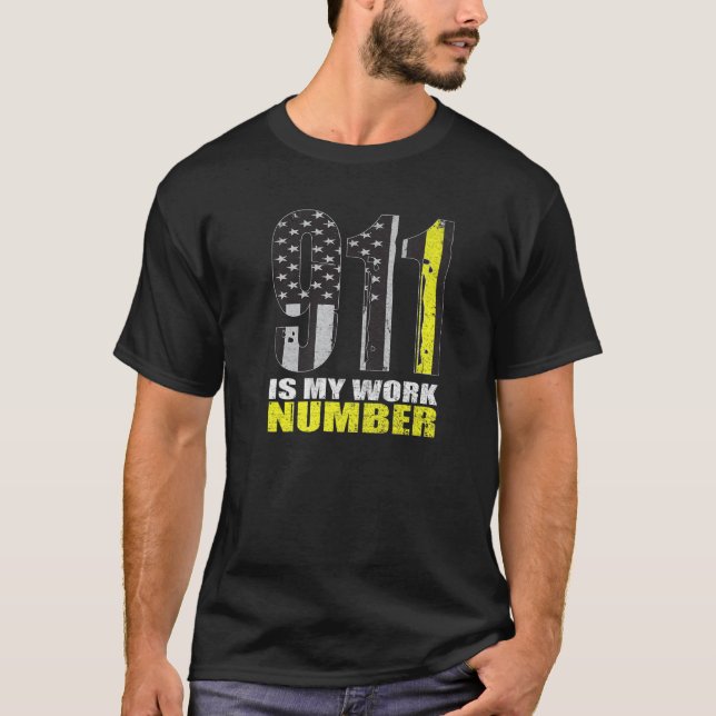 Funny Dispatcher Wertung T-Shirt 911 ist meine Arb (Vorderseite)