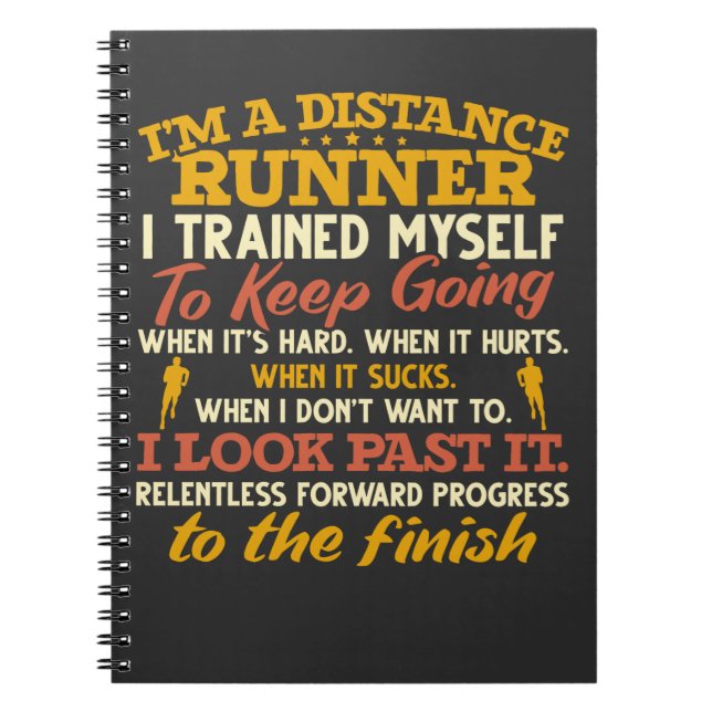 Funny Distance Runner Quote Athlete Laufen Notizblock (Vorderseite)