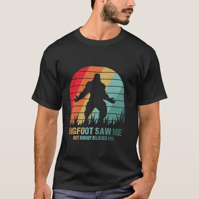Funny Distressed Bigfoot sah ich glauben Funny Sas T-Shirt (Vorderseite)