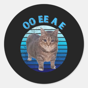 Funny Distressed Oiia Katzenkatze Oi Uiiaa Runder Aufkleber