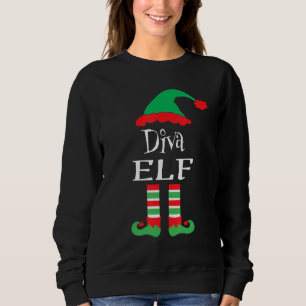 Funny Diva Elf Familie Matching Elves Unglaublich Sweatshirt