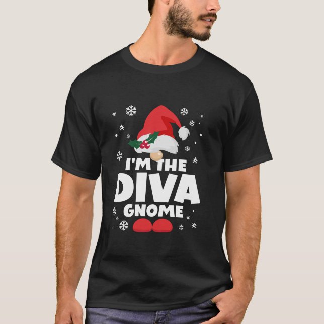 Funny Diva Gnome Family Matching Group Happy Chris T-Shirt (Vorderseite)