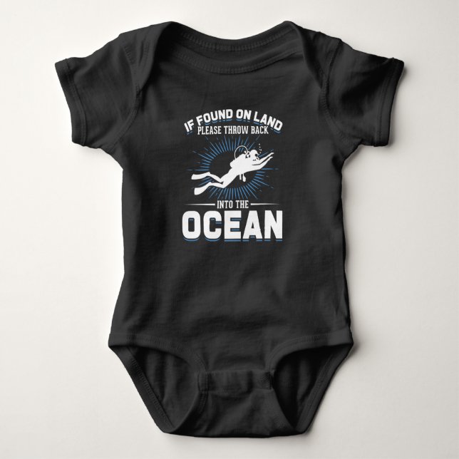 Funny Diver Joke Scuba Diving Baby Strampler (Vorderseite)